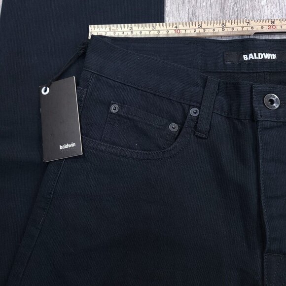 Baldwin Jeans Mens 29x32 The Slim Straight Corduroy Black Samuel USA Made - Picture 5 of 10